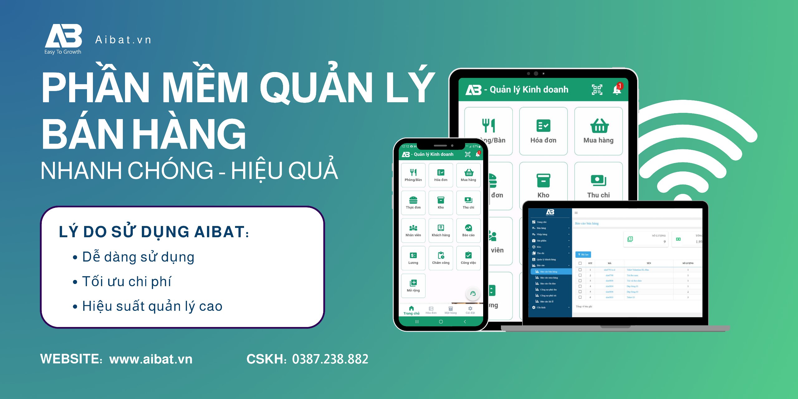 Aibat – Ứng dụng quản lý bán hàng đa kênh